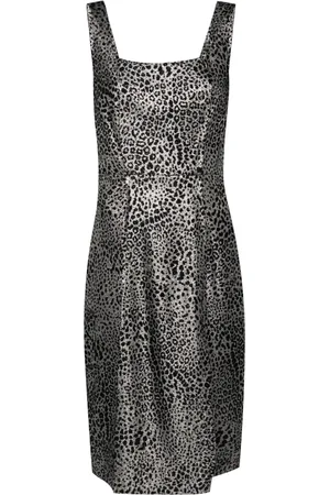 GENNY Vestido midi con motivo animalier en jacquard