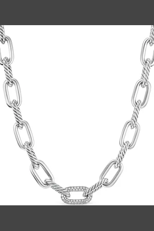 David Yurman Collar de cadena DY Madison de 11 mm en plata de ley con diamantes