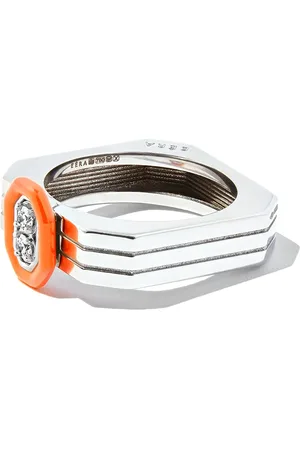 Eera Anillo en oro blanco de 18kt con diamantes esmaltado