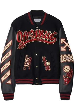 OFF-WHITE X A.C. chaqueta varsity Milan con logo