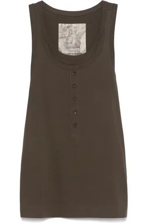 ZIGGY CHEN Top sin mangas con cuello henley