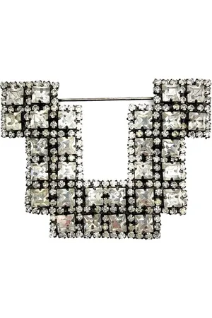 JENNIFER GIBSON JEWELLERY Broche Butler & Wilson Statement Art Deco Crystal 1980 pre-owned