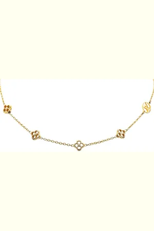 LOUIS VUITTON Collar Flower Full bañado en oro 1990-2024