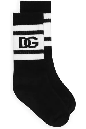 Dolce & Gabbana Calcetines de canalé con logo en intarsia
