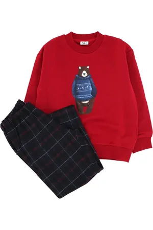 Il gufo Set con pantalones y oso estampado