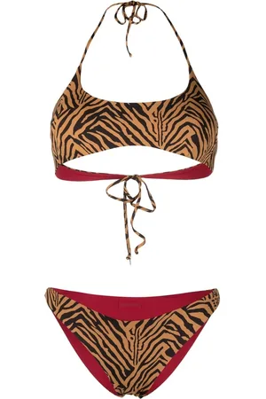 FISICO Top de bikini con animal print