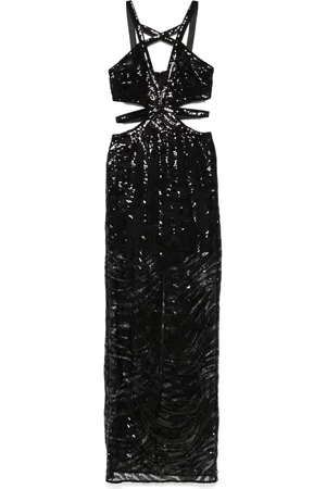 Roberto Cavalli Vestido largo con aplique de lentejuelas