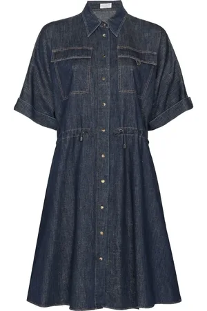 Brunello Cucinelli Vestido camisero vaquero midi