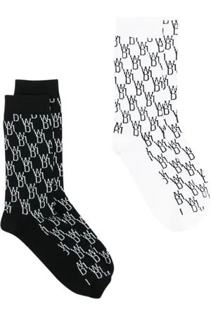 We11 Done Pack de dos pares de calcetines con varios logos