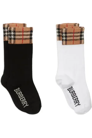 Burberry Set de dos calcetines con panel Vintage Check