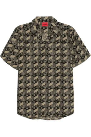 HUGO BOSS Camisa con logo geométrico estampado
