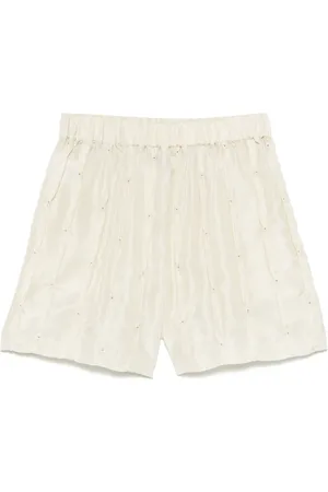 ALYSI Pantalones cortos de seda bordados