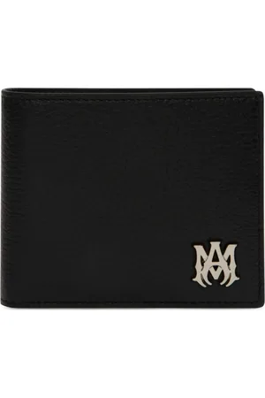 AMIRI Cartera de piel con placa del logo
