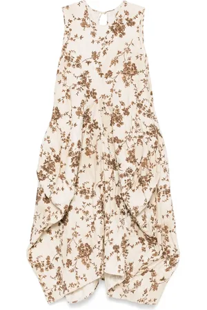 UMA WANG Vestido midi con motivo floral