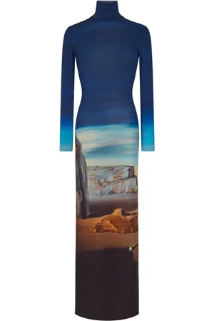 Paco rabanne Vestido largo con estampado gráfico