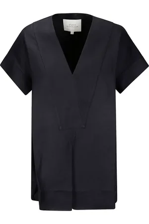 STUDIO NICHOLSON Camiseta con cuello en V y manga corta