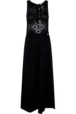 Twin-Set Vestido largo con paneles de ganchillo