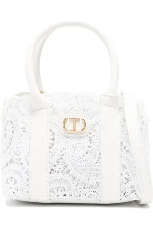 Twin-Set Bolso de hombro con macramé y encaje