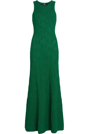 Karl Lagerfeld Vestido largo con monograma en jacquard