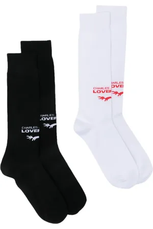 Charles Jeffrey Loverboy Set de dos pares de calcetines con logo en intarsia