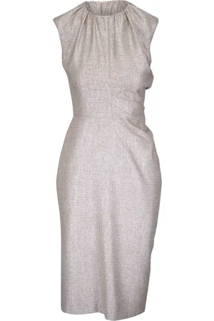 Kiton Vestido midi con acabado metalizado