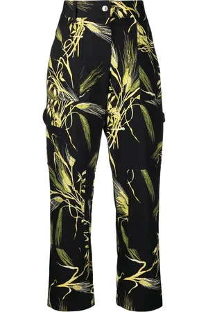 Msgm Pantalones con estampado de hojas