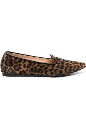 Gianvito Rossi Mocasines con motivo de leopardo