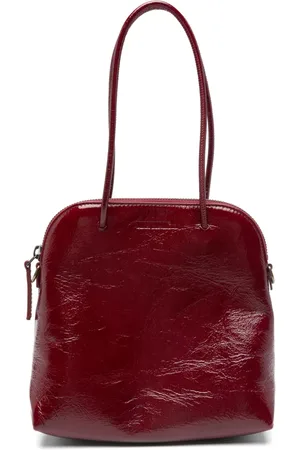 UMA WANG Bolso shopper de piel con acabado de charol pequeño