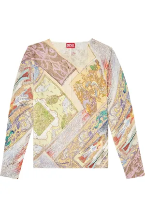 Diesel Top K-Renton estampado de manga larga