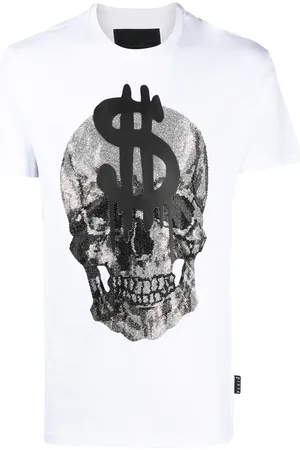 Philipp Plein Camiseta con motivo de calavera con cristales