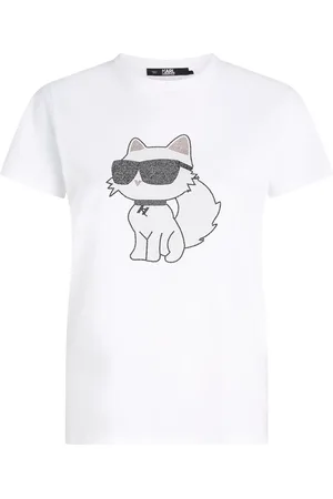 Karl Lagerfeld Camiseta Ikon 2.0 Choupette con strass