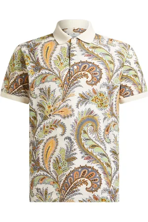 Etro Polo de algodón con estampado de cachemira