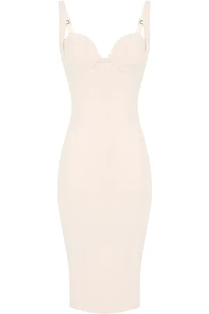 Elisabetta Franchi Vestido midi con cuello bustier