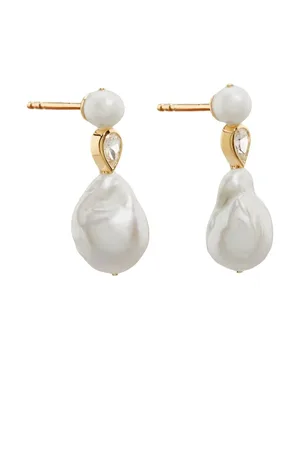 COMPLETEDWORKS Pendientes con colgante bañado en oro vermeil