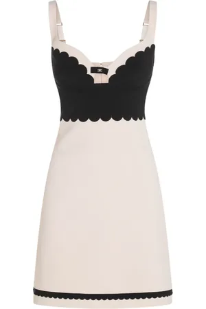 Elisabetta Franchi Vestido con detalle festoneado