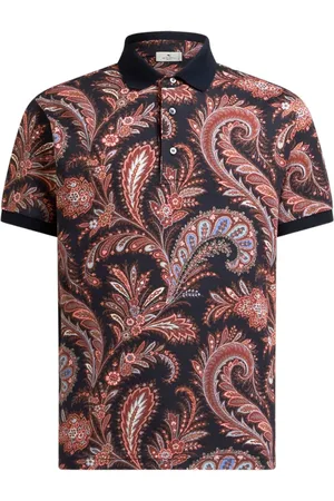 Etro Polo de algodón con estampado de cachemira