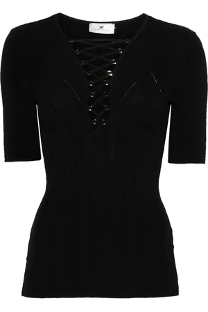 Elisabetta Franchi Camiseta con detalle de cordones