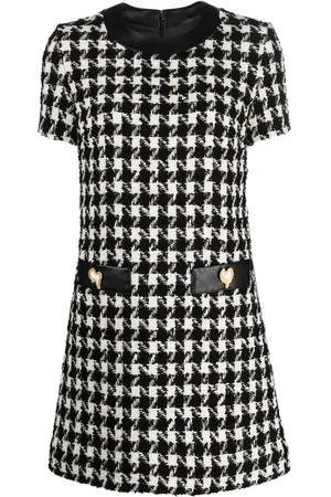 Moschino Vestido corto de punto con motivo pied de poule