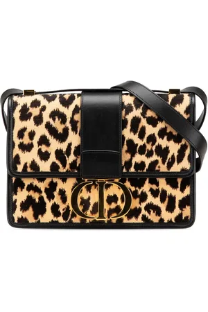 Dior Bandolera 30 Montaigne Flap de pelo de poni con estampado de leopardo 2021