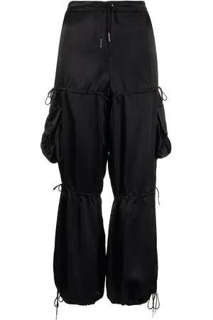 Anna Sui Pantalones rectos con acabado satinado