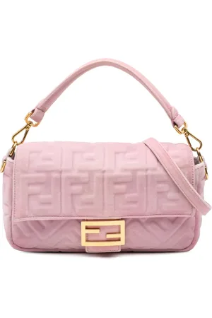 Fendi Bolso satchel Baguette de terciopelo con motivo Zucca con relieve 2010-2024