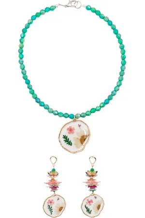 AMIR SLAMA Set de pendientes y collar con cuentas