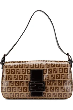 Fendi Bolso de hombro Crystal Baguette con monograma Zucchino 2010-2024