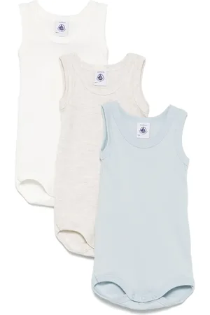 Petit Bateau Pack de tres bodies de algodón