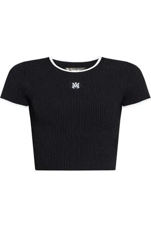 AMIRI Top corto con logo bordado