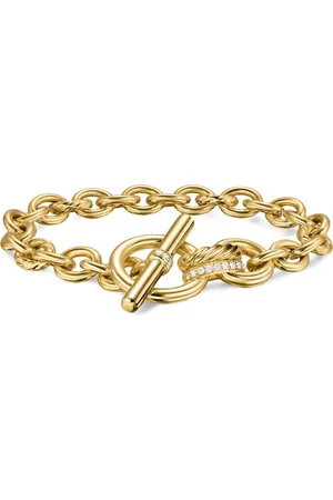 David Yurman Pulsera DY Mercer® Toggle Chain en oro amarillo de 18 ct con diamantes