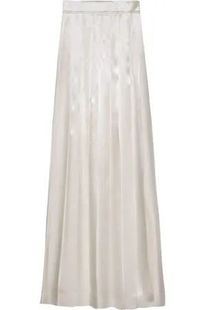 Prada Falda midi plisada de satén