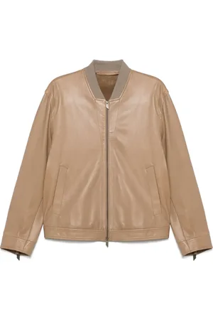 SALVATORE SANTORO Chaqueta de piel con cremallera en los puños