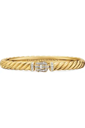 David Yurman Pulsera Sculpted Cable en oro amarillo de 18 ct con diamantes