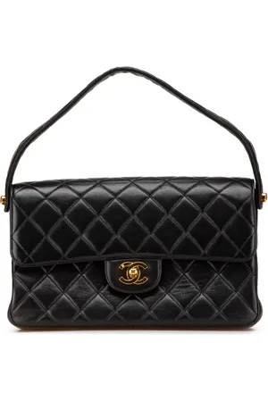 CHANEL Bolso de mano Double Sided Flap acolchado de piel de borrego 1994-1996
